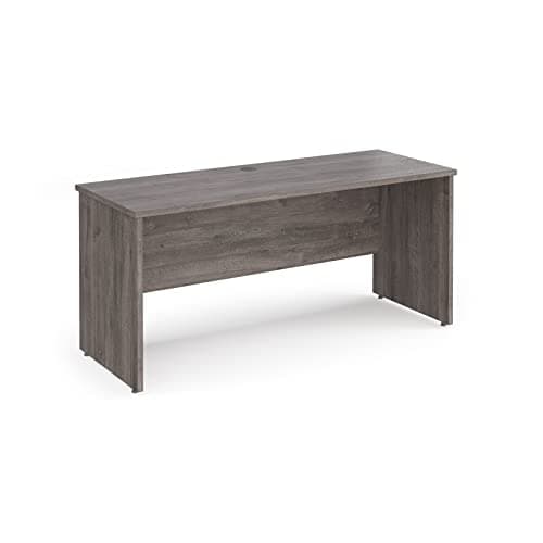 Image of Mr Office Maestro 25 straight desk 600mm deep - panel end leg, Grey oak, 1600