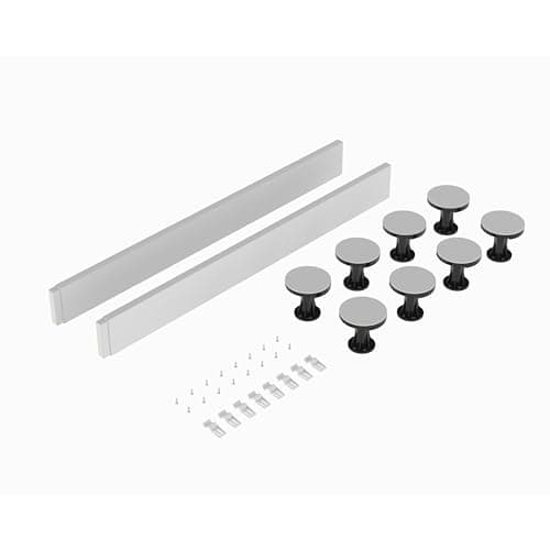 Image of Balterley Shower Tray Riser Kit, 2 White Panels, 8 Pack of Legs, Clips & Screws, Leg Set & Plinth Kit for 1000mm Square Trays, Shower Tray Plinth & Support Legs - 1000 x 105mm (White)