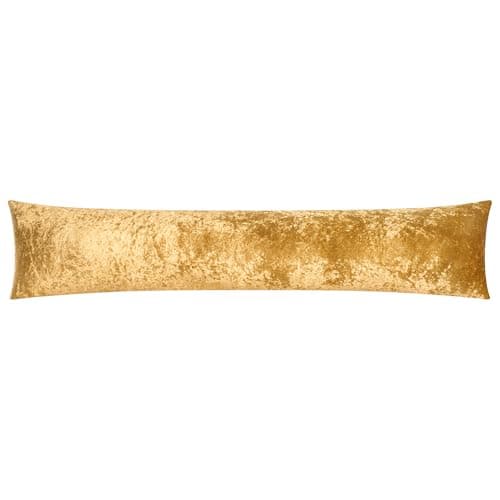 Image of Soft Velvet Draught Excluder 92×20cm – Luxury Door Draught Stopper Cushion – (Ochre Velvet)