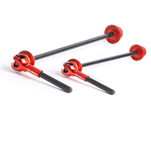 Image of CYCEARTH 40.35g Titanium Bicycle QR Skewer lever MTB Road Bike Wheel Hub Ultralight Ti-Axis Carbon Fiber Handle Quick Release Skewer (Red)