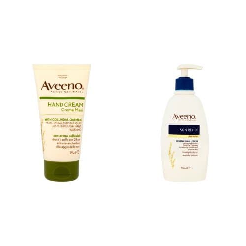Image of Aveeno Intense Relief Hand Cream 75 ml and Shea Butter Body Lotion 300ml Set
