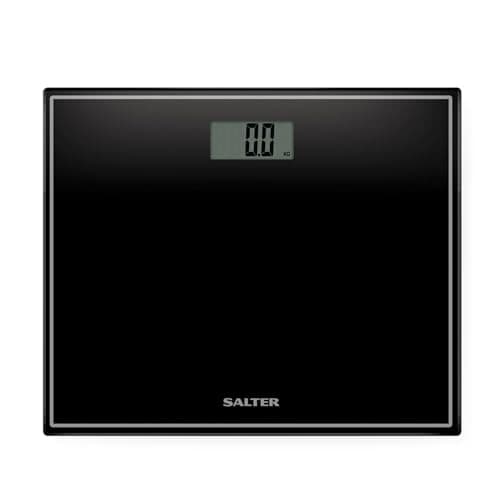 Image of Salter Compact Bathroom Scale – Electronic Digital Bodyweight Scale, 150kg/23st 8lb, LCD Easy To Read Display, Step On Instant Accurate Readings, Slim For Neat Storage, Includes Battery, Black
