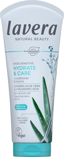 Image of lavera CONDITIONER BASIS SENSITIVE HYDRATE & CARE - silicone-free - for normal and dry hair - gentle care and intense hydration - vegan - natural cosmetics - 200 ml