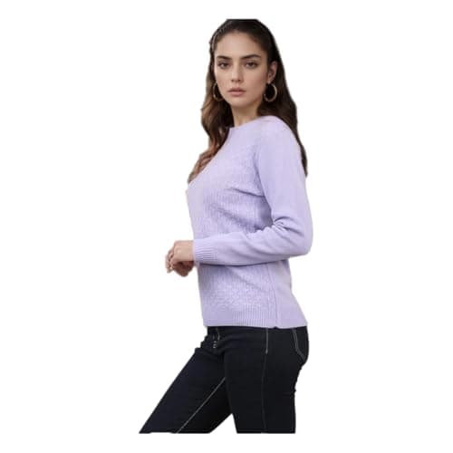 Image of L S U Jumpers for Women Casual Long Sleeve Crew Neck Pullover Sweaters Tops LILAC M-L