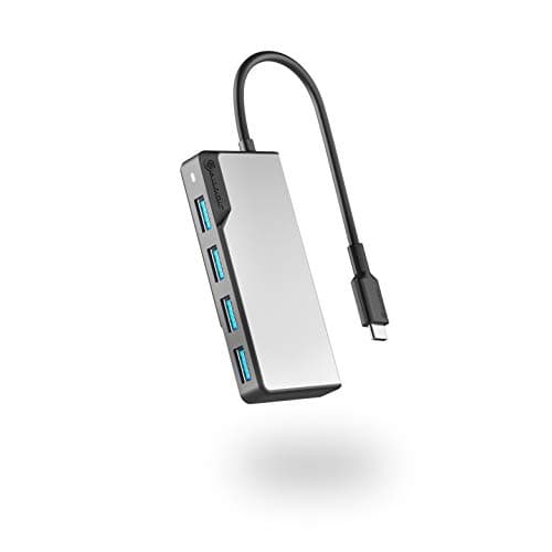 Image of ALOGIC USB-C Fusion Swift Hub, 4-in-1 Type C Adapter, USB A 3.0 data rate of 5Gbps, Compatible with MacBook Pro/Air and iPad Pro/Air