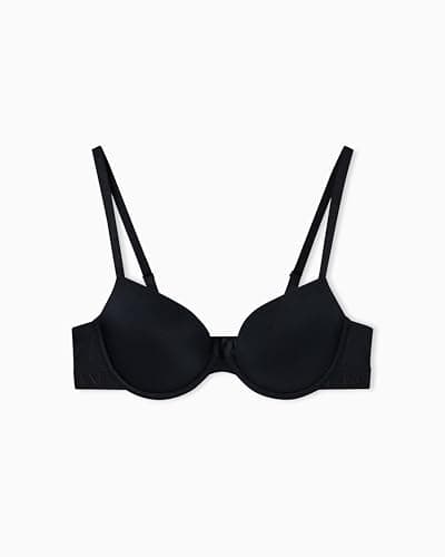 Image of Emporio Armani Woman's Iconic Microfiber Push UP Bra Black 32B