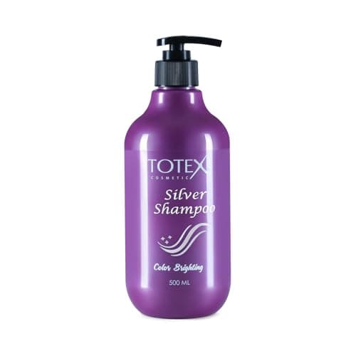 Image of Totex Silver Hair Shampoo 500ml – Professional Purple Shampoo for Blonde, Grey, Silver & Bleached Hair, Anti-Yellow Toning, Brightening & Colour Correcting Formula for Radiant Shine & Salon Results