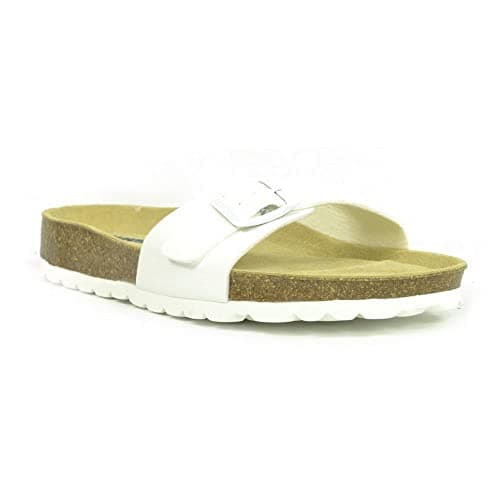 Image of Sanosan Malaga Ladies Mule Sandals Lacque White Patent