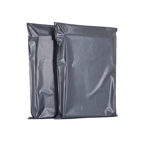 Image of AKAR 12 x 16 Inch Grey Mailing Bags – 500 Pack of Strong Polythene Posting Mail Bags with Aluminium Adhesive Strip – 55 Microns – Easy Seal, Large 30 x 40cm – For Non-Fragile Items