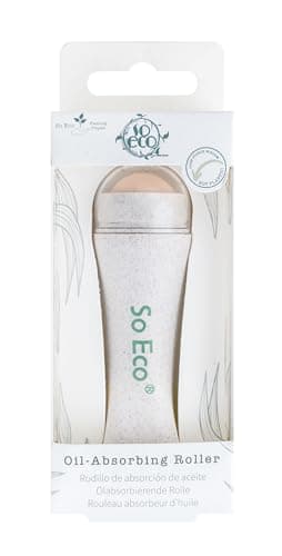 Image of So Eco Oil Absorbing Roller - Volcanic Stone Face Roller with Wheat Straw Handle, Reusable, Eco-Friendly, Vegan & Cruelty-Free Makeup Touch-Up Tool