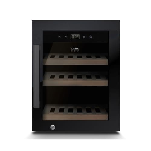 Image of CASO Design WineExclusive 12 Wine Cooler, Wine Fridge for up to 12 Bottles - Two Separate Temperature Zones Adjustable from 5°-20°C for Red and White Wine, LED Illuminated, with Wi-Fi Module and App