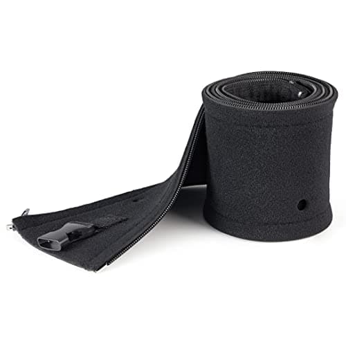 Image of StarTech.com 40" (1m) Neoprene Cable Management Sleeve with Zipper & Buckle - 1.2" (3cm) Diameter - Computer/PC Power/Network/AV Cord Cover/Manager - Flexible Cable Organizer Wrap - Black (WKSTNCMZP)