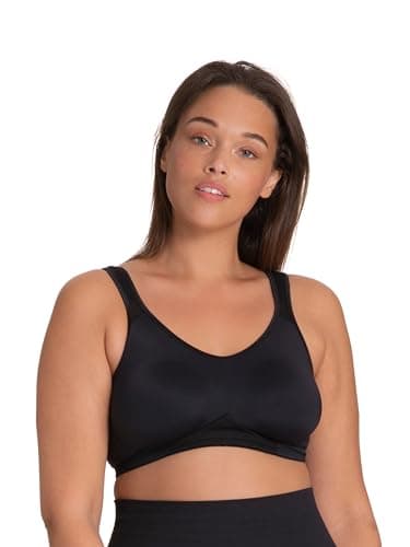 Image of Dorina Women's FLEX Non-Padded Sports Bra - Breathable Tactel Micro Fabric, Full Coverage Racerback Design for Low-Impact Workouts, Black
