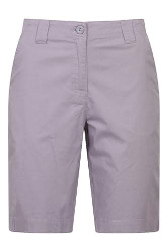 Image of Mountain Warehouse Coast Stretch Womens Shorts - Lightweight 4 Way Stretch Short Pants, Easy Care Ladies Trousers - for Spring Summer, Travelling & Outdoors Dusky Purple Women's Size 18