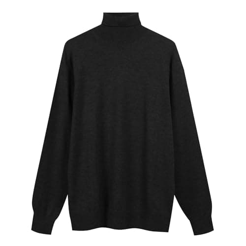Image of Diana Studio, Men's 100% Extra Fine Merino Wool Plain Long Sleeve Crew Neck Jumper, Black, XL