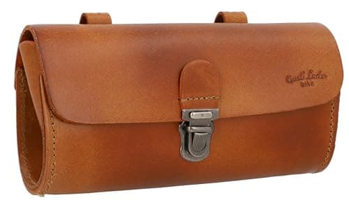 Image of Gusti Marti Leather Saddle Bag Handlebar Bag Bicycle Bag Vintage Brown Leather