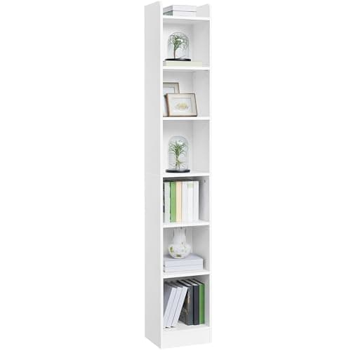 Image of Yaheetech 7-Tier Bookcase, Modern Bookshelf with Top Open Compartment, Adjustable Tall Book Shelf for Living Room, Bedroom, Home Office & Study, 30 x 24 x 183 cm, White