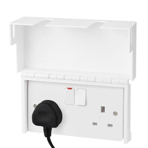 Image of Electric Plug Socket Cover (1 Pack, Double) – Child Safety Cover for UK 3-Pin Sockets – Prevents Tampering & Accidents – White – Ideal for Home, School, Nursery