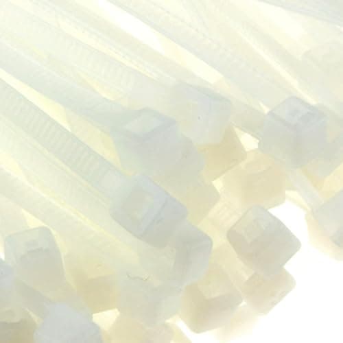 Image of enTie Natural White Cable Ties 2.5mm x 80mm Nylon 66 UL Approved [100 Pack] [80mm x 2.5mm]