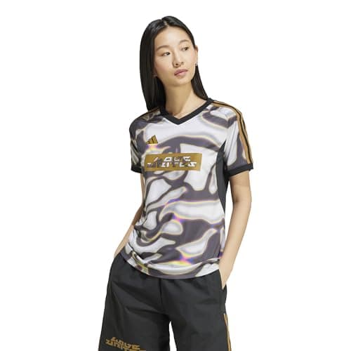Image of adidas Womens Tiro Pride Jersey, Black/Solar Slime/Bronze Strata, XXS