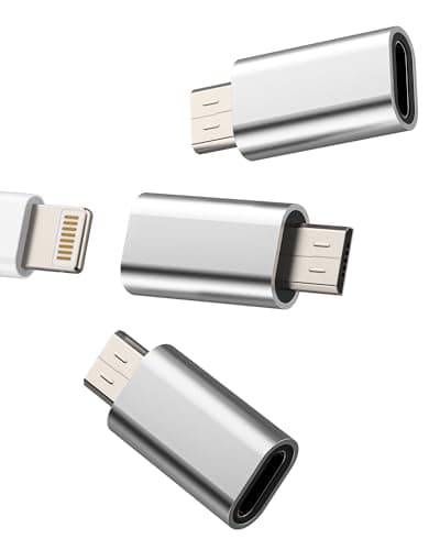 Image of Lightning female to Micro USB male Charging Adapter(3pack)for Apple iPhone power Cable Connector Data Transfer Adaptor Converter micro-usb Port Android Devices Accessories compatible for Samsung S6 S7