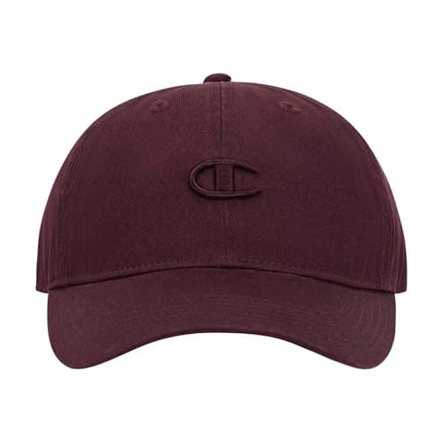 Image of Champion Women's Essentials Washed Cotton Twill Adjustable Baseball Cap, Medium Ruby, One Size