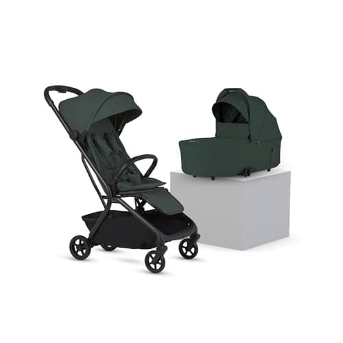 Image of Silver Cross Nia Compact Travel Stroller & Carrycot - Cabin Approved - One-Hand Fold - Lie-Flat Seat - Lightweight - Suitable from Birth to 4 Years - Conifer