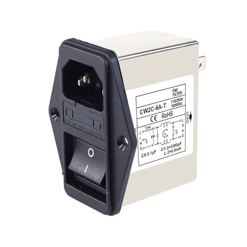 Image of IEC Socket Power Filter CW2B-T CW2C-T 3A 6A 10A EMI Electromagnetic Filter with Light Safety Switch - for Industrial Equipment(CW2C-6A-T)