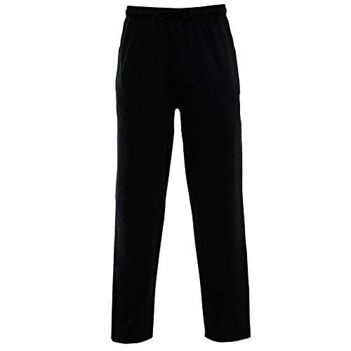 Image of MALAIKA Mens Open Hem Jog Pants/Men Plain Jogging Bottoms Joggers Fleece Pants Gym Sports Trousers Plus Sizes Small to XXXXXL 5XL (5XL, Black)