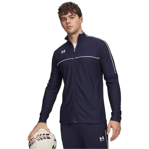 Image of Under Armour M Challenger Track Jacket - Long Sleeve - Tops - Midnight Navy/White - Size: MD