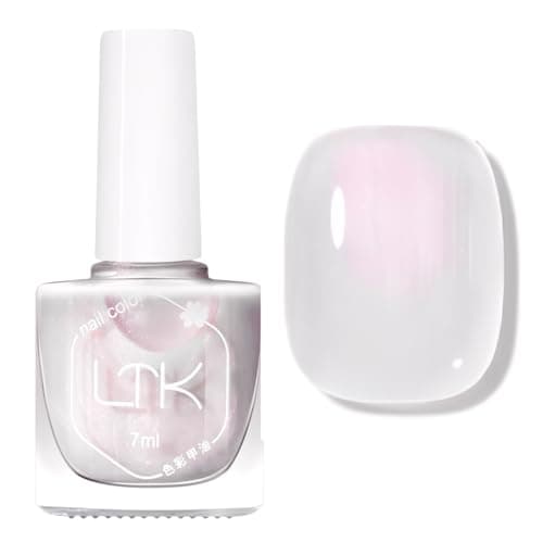 Image of Pearl Nail Polish - White Nail Polish - White Nail Varnish - Aurora Iridescent Pearlescent nail Polish - Quick Drying Nails Varnish No Need Baking Long Lasting - Shimmer Mermaid nail polish For Women