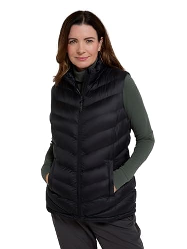 Image of Mountain Warehouse Seasons Womens Fur Lined Gilet - Water-Resistant Sleeveless Jacket with Padded Insulation - Autumn Winter, Camping, Outdoors, Travelling & Hiking Black Women's Size 6