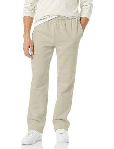 Image of Amazon Essentials Men's Fleece Open Bottom Sweatpant (Available in Big and Tall), Off-white, L