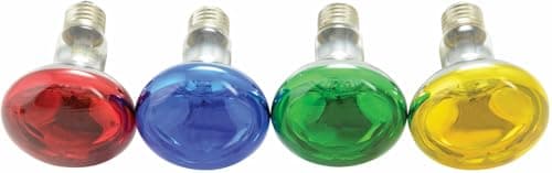 Image of RED Blue Green Yellow 60W R80 Coloured Reflector Disco Spot Light Bulb ES Screw