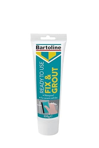 Image of Bartoline Fix & Grout Tile Adhesive 330g – Water-Resistant Wall Tile Adhesive & Grout, Superb Grip, Anti-Slip, Ideal for Bathrooms, Kitchens, Showers & Wood Surfaces, Easy Application
