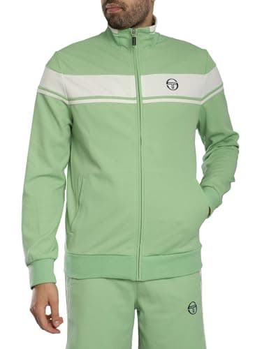 Image of Sergio Tacchini Men's Damarindo Track Jacket, Quiet Green/Gardenia, S