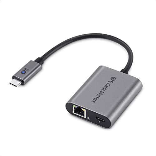 Image of Cable Matters USB C to Ethernet Adapter 2.5 Gigabit with Charging 100W 2.5G Ethernet to USB C Adapter (2.5Gbps Port) - Compatible with MacBook Pro iPad Pro XPS Microsoft Surface