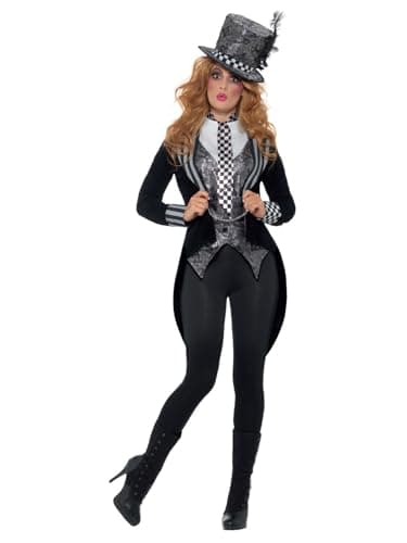 Image of Smiffys 46825L Deluxe Miss Hatter Costume, Black, S - UK Size 08-10