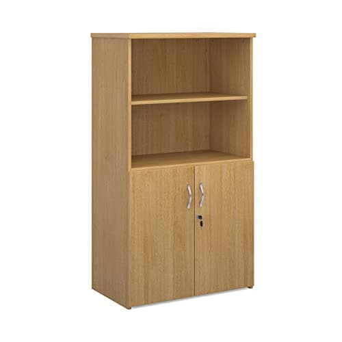 Image of Mr Office Universal combination unit with open top 1440mm high with 3 shelves, Oak