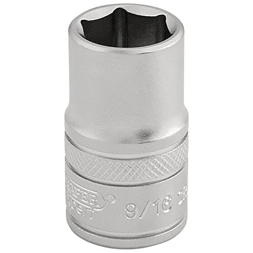Image of Draper 16627 1/2-Inch Square Drive Micro Satin Chrome Imperial Socket, 9/16-Inch Size