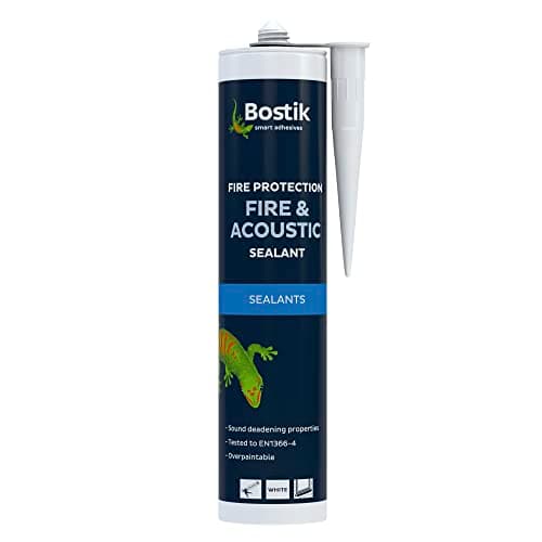 Image of Bostik Fire & Acoustic Sealant White - 290ml - Up to 4 Hours of Fire Resistance - Sound Deadening Properties