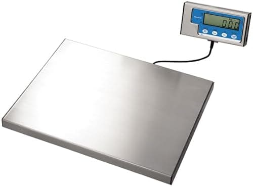 Image of Brecknell WS15 Stainless Steel Platform Scales 15kg x 5g 380mm x 300mm x 27mm Weighs in kg or lbs Professional Commercial Platform Scales