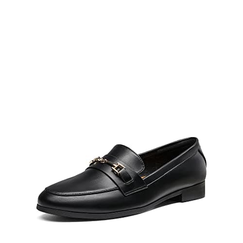 Image of DREAM PAIRS Women's Loafers Leather Penny Loafers Fashion Comfortable Flats Shoes,Size 5,Black-Pu,SDLS2312W