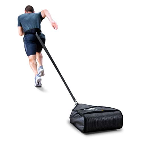 Image of SKLZ Speed Sac, Variable-Weight Resistance Sled Trainer, Strength Training Equipment, Adjustable Leash & Waist Belt, Black, 4.54-13.6kg