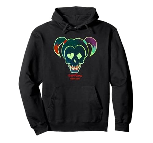 Image of Suicide Squad Harley Quinn Skull Pullover Hoodie Pullover Hoodie