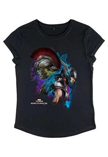 Image of Marvel Women's Thor Ragnarok-Warriors Rolled Sleeve T-Shirt, Black, M