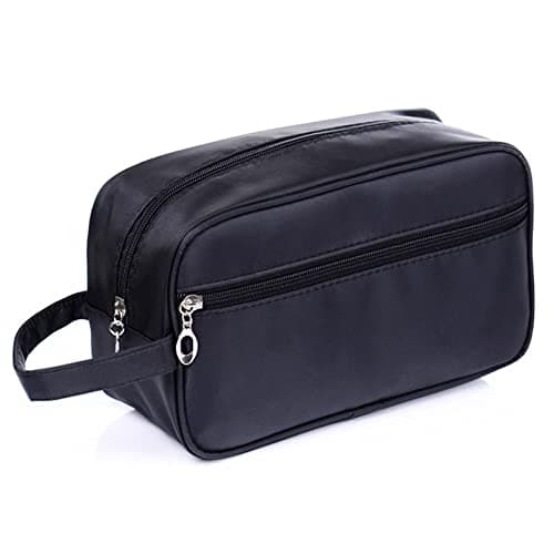 Image of Toiletry Bag for Men, FITDON Portable Travel Wash Bag, Waterproof Shaving Bag Gym Shower Bathroom Bag Dopp Kit Make Up Bag, Black