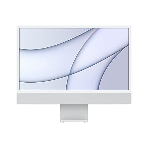 Image of Apple iMac (24-inch, Apple M1 Chip with 8-Core CPU and 7-Core GPU, 8GB RAM, 256GB SSD) - Silver