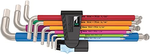Image of Wera 3950/9 Hex-Plus Multicolour Imperial Stainless 1, L-Key Set, Imperial, Stainless Steel, 9 Pieces