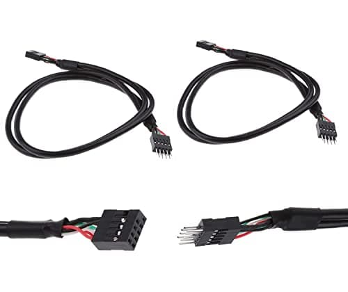 Image of MEIRIYFA USB Header Extension Cable, USB 2.0 9-Pin Male to 9-Pin Female Internal Motherboard Header Cable - 50cm, 2 Pack